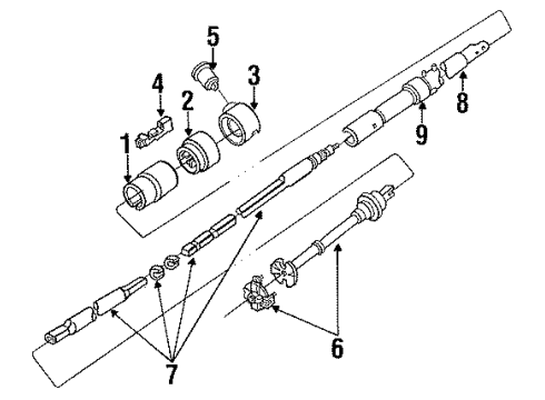 1988 Ford F-150 Steering Column Housing & Components, Shaft & Internal Components, Shroud, Switches & Levers Actuator Diagram for D1AZ-3E723-C