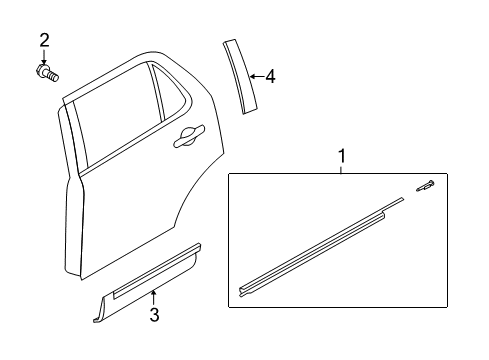 2011 Ford Explorer Exterior Trim - Rear Door Lower Molding Diagram for BB5Z-7825556-AA