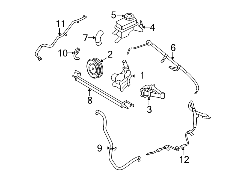 2007 Ford Freestyle P/S Pump & Hoses, Steering Gear & Linkage Lower Return Hose Diagram for 5F9Z-3A713-AA