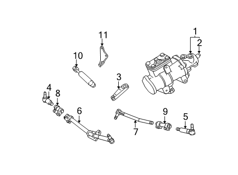 1999 Ford F-350 Super Duty Steering Column & Wheel, Steering Gear & Linkage Inner Tie Rod Diagram for AC3Z-3A130-M