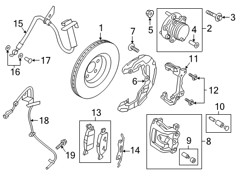 2019 Lincoln Continental Brake Components Front Pads Diagram for G3GZ-2001-C