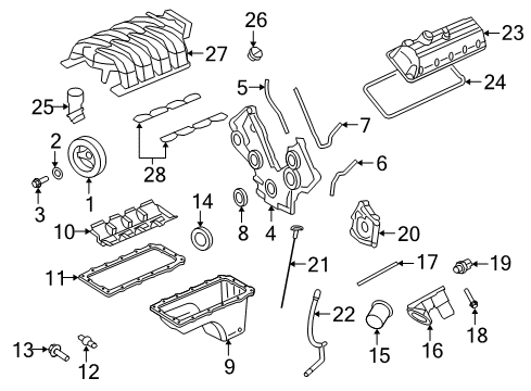 2005 Ford Mustang Powertrain Control Knock Sensor Diagram for 1L2Z-12A699-AA