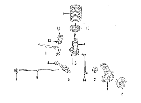 1998 Ford Windstar Front Suspension Components, Lower Control Arm, Stabilizer Bar Coil Spring Diagram for F58Z-5310-RA