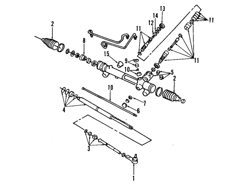 1992 Mercury Cougar P/S Pump & Hoses, Steering Gear & Linkage Outer Tie Rod Diagram for F4SZ-3A130-A