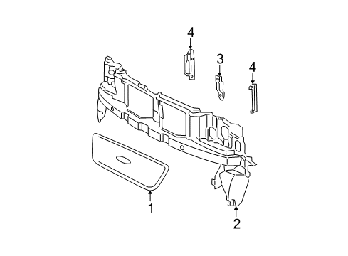 2004 Ford Expedition Grille & Components Grille Diagram for 2L1Z-8200-AAA