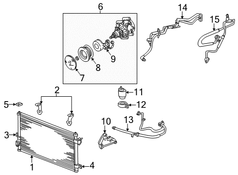 2002 Ford Thunderbird Air Conditioner Mount Bracket Diagram for XW4Z-19N586-AA