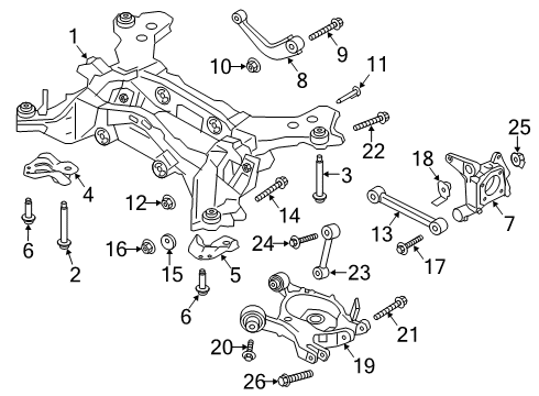 2017 Ford Fusion Rear Suspension Components, Lower Control Arm, Upper Control Arm, Ride Control, Stabilizer Bar Upper Control Arm Diagram for DG9Z-5500-K
