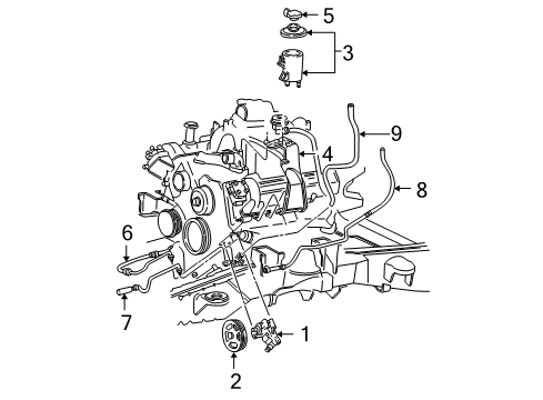 1999 Ford F-150 P/S Pump & Hoses, Steering Gear & Linkage Reservoir Hose Diagram for F85Z-3691-BA