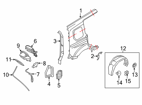 2016 Ford Transit Connect Fuel Door Emergency Cable Diagram for DT1Z-19A095-F