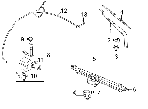 2008 Ford Mustang Wiper & Washer Components Reservoir Assembly Diagram for 8R3Z-17618-A