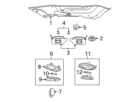 2006 Ford Freestar Interior Trim - Roof Interior Lamp Diagram for E8FZ-13776-A