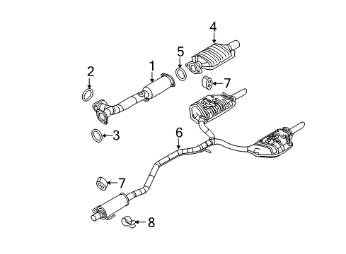 2007 Mercury Milan Exhaust Components Front Pipe Diagram for 6E5Z-5G274-AA