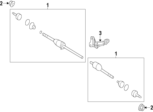 2011 Ford Explorer Front Axle Shafts & Joints, Drive Axles Axle Assembly Diagram for BB5Z-3B436-M