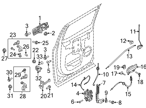 2020 Ford F-150 Rear Door Controller Nut Diagram for -W705545-S439