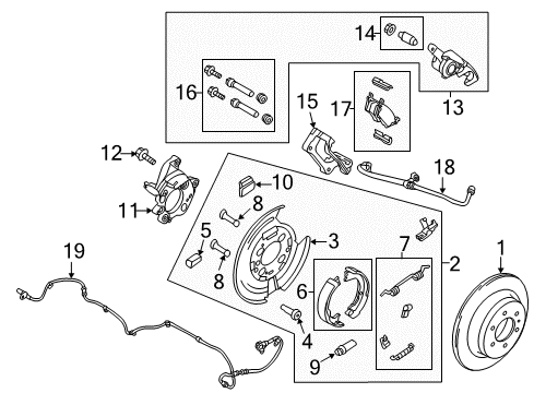 2012 Ford F-150 Parking Brake Rear Cable Diagram for CL3Z-2A635-J