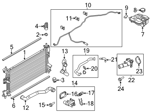 2015 Ford Focus Radiator & Components Overflow Hose Clip Diagram for -W712006-S307