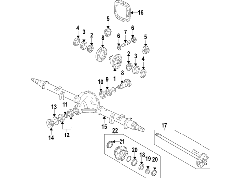 2021 Ford Transit-250 Rear Axle, Differential, Propeller Shaft Shim Diagram for F7TZ-4067-AB