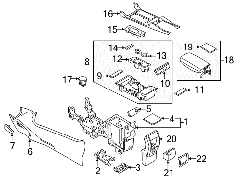 2018 Ford Escape Center Console Console Base Rear Bracket Diagram for GJ5Z-78045B34-A