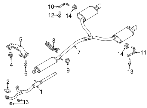2016 Ford Police Interceptor Sedan Exhaust Components Front Pipe Diagram for DG1Z-5G274-D