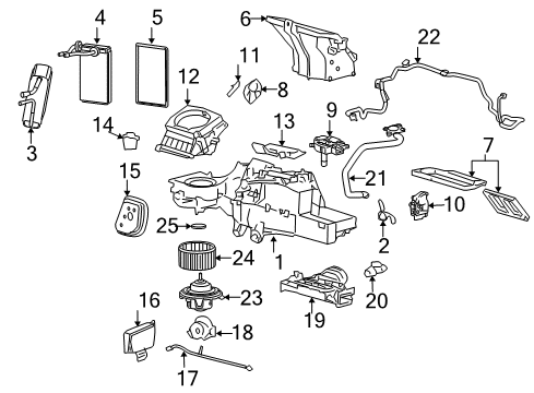 2005 Ford F-150 A/C Evaporator & Heater Components Hose Diagram for 4L3Z-19C828-AA