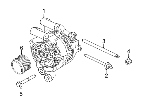 2016 Ford Fusion Alternator Alternator Mount Stud Diagram for -W715240-S442