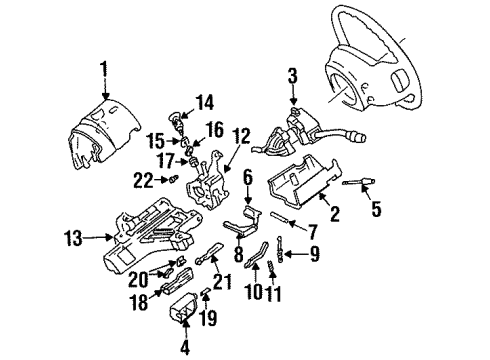 1995 Ford Ranger Ignition Lock Upper Shroud Diagram for F57Z-3530-B