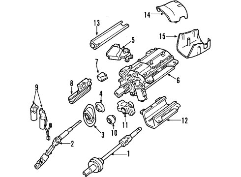 2002 Lincoln LS Steering Column & Wheel, Steering Gear & Linkage Lock Assembly Diagram for XW4Z-3K772-AB