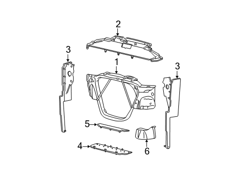 1999 Ford F-350 Super Duty Radiator Support Air Deflector Diagram for 3C3Z-8326-AA