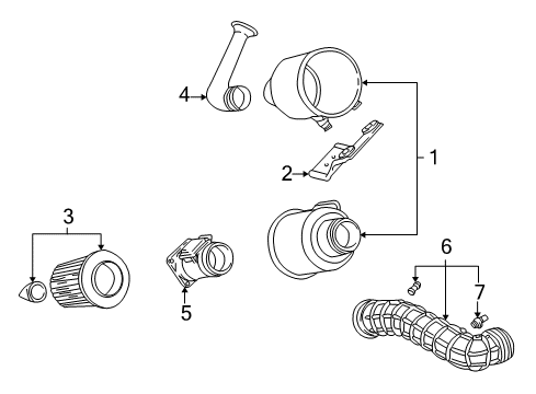 1995 Ford Explorer Powertrain Control Air Cleaner Assembly Diagram for F5TZ9600H