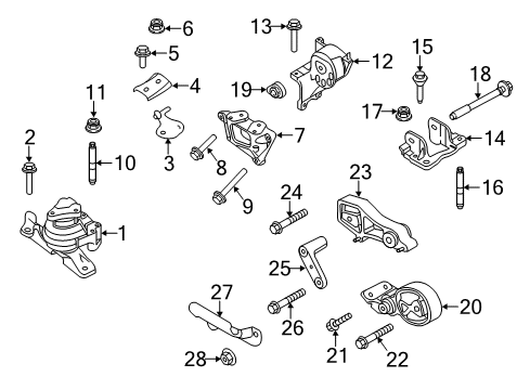 2016 Lincoln MKS Engine & Trans Mounting Torsion Arm Bracket Diagram for AA5Z-6E042-A