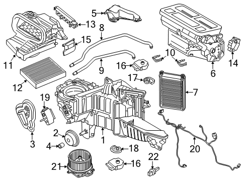 2018 Lincoln Navigator Blower Motor & Fan Blower Motor Diagram for JL1Z-19805-AA