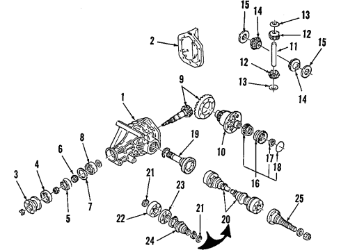 1985 Merkur XR4Ti Rear Axle, Axle Shafts & Joints, Differential, Propeller Shaft Thrust Washer Diagram for E5RY-4228-A