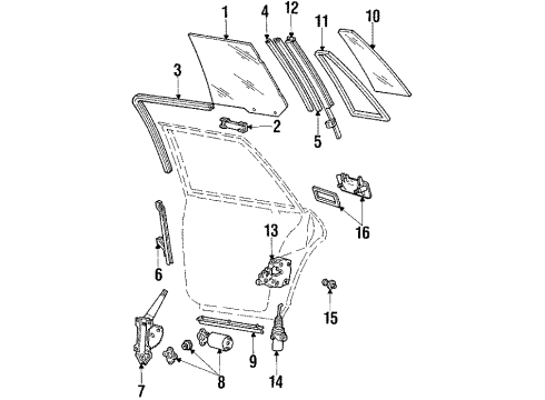 1984 Lincoln Continental Front Door Lock Diagram for E55Y5426413A