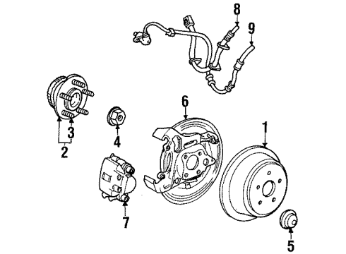 2001 Ford Windstar Anti-Lock Brakes Splash Shield Diagram for F88Z-2C220-AA