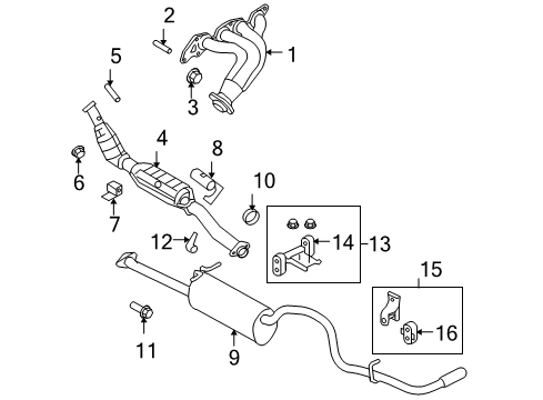 2003 Ford Ranger Exhaust Components Front Pipe Diagram for 1L5Z-5F250-DA