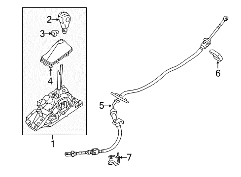 2014 Ford Edge Shifter Housing Shift Control Cable Diagram for CT4Z-7E395-B