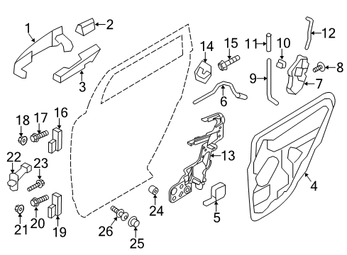 2011 Ford Edge Rear Door Latch Diagram for 8T4Z-7826413-C