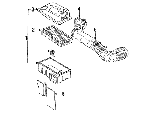 1997 Ford Aerostar Filters Air Cleaner Diagram for F79Z9600AA