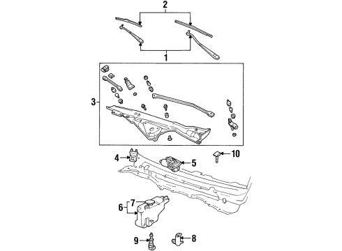 2000 Lincoln Town Car Wiper & Washer Components Washer Reservoir Diagram for F8VZ-17618-BA