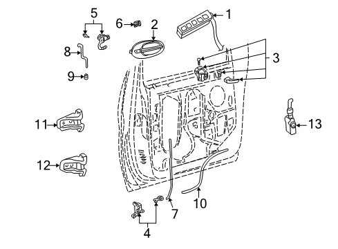 2004 Mercury Monterey Door & Components Motor Diagram for 6F2Z-7823395-BA