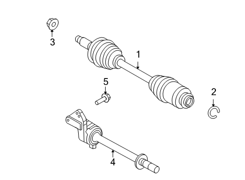2007 Mercury Milan Drive Axles - Front Axle Assembly Diagram for 8E5Z-3A428-A