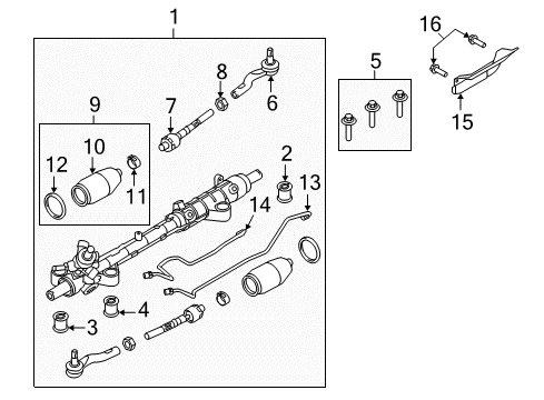 2011 Lincoln MKZ Steering Column & Wheel, Steering Gear & Linkage Connector Tube Diagram for 7H6Z-3A714-A