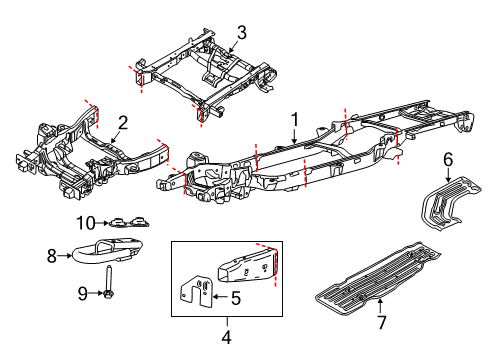 2012 Ford F-150 Frame & Components Rear Frame Diagram for 9L3Z-17N775-A