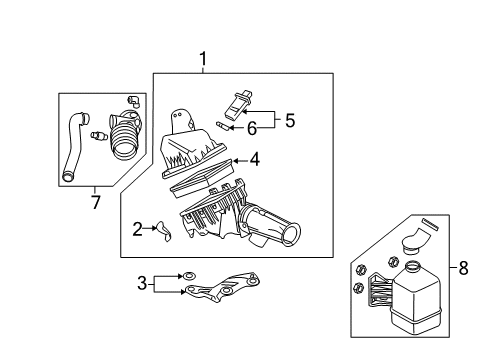2007 Ford Fusion Filters Air Cleaner Assembly Diagram for 7E5Z-9600-A