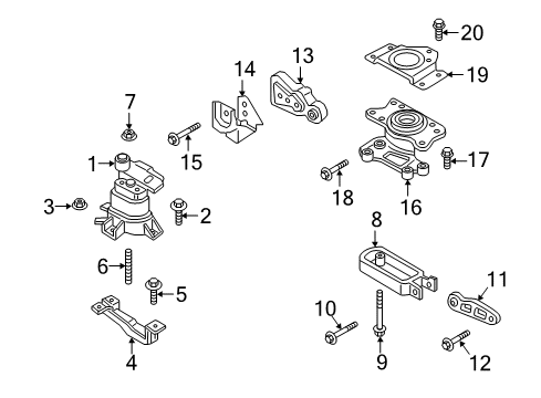 2018 Lincoln MKX Engine & Trans Mounting Reinforce Plate Diagram for F2GZ-6K034-B