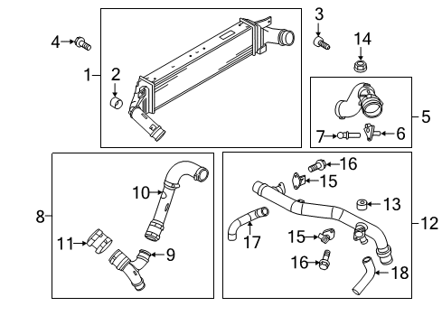 2013 Ford Explorer Intercooler Air Duct Bolt Diagram for -W506014-S439
