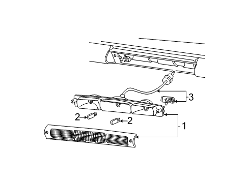 1999 Ford F-150 High Mount Lamps Wire Harness Diagram for XL3Z-13A625-AA