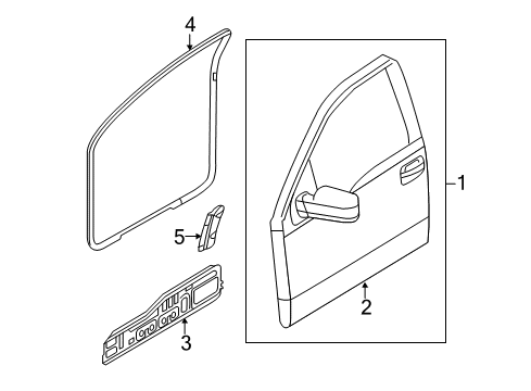 2009 Ford F-150 Front Door Lock Diagram for 9L3Z-15219A65-AA