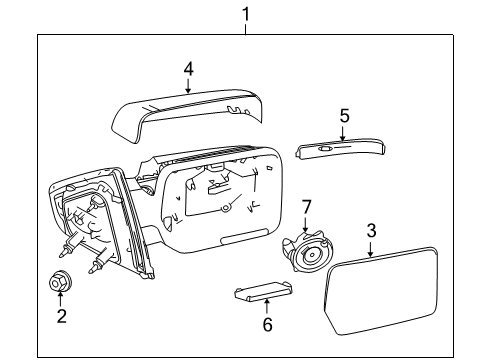 2010 Ford F-150 Mirrors Mirror Outside Diagram for 9L3Z-17682-DBPTM