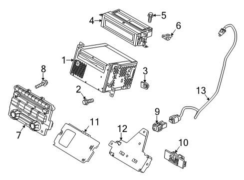 2013 Ford F-150 Sound System Module Bracket Diagram for 9L3Z-14A301-A